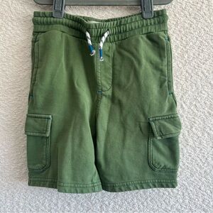 Mini Boden Boys Green Sweat Cargo‎ Shorts Elastic Waist Size 6 Years